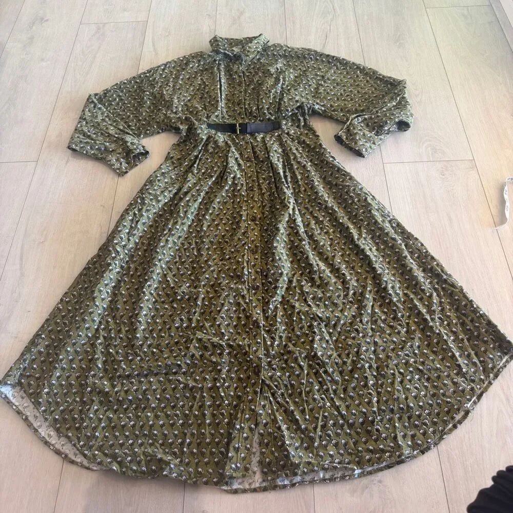Anthropologie Belted Corduroy Midi Shirtdress size 6
